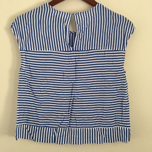 GAP blue & white stripe boxy blouse | Size Medium - Picture 3 of 4